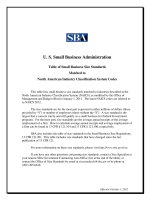 Tài liệu U. S. Small Business Administration Table of Small Business Size Standards Matched to North American Industry Classification System Codes pdf