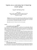 Nghiên cứu so sánh pháp luật về thành lập doanh nghiệp