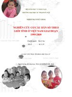 Luận văn thạc sỹ khoa học địa lý Nghiên cứu cơ cấu dân số theo giới tính ở VN 1999-2009