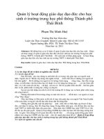 Quản lý hoạt động giáo dục đạo đức cho học sinh ở trường trung học phổ thông thành phố thái bình