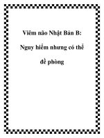 Tài liệu Viêm não Nhật Bản B: Nguy hiểm nhưng có thể đề phòng potx