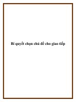Tài liệu Bí quyết chọn chủ đề cho giao tiếp pdf