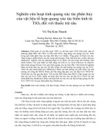 Nghiên cứu hoạt tính quang xúc tác phân hủy của vật liệu tổ hợp quang xúc tác biến tính từ tio2 đối với thuốc trừ sâu
