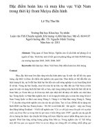 Đặc điểm hoàn lưu và mưa khu vực việt nam trong thời kỳ front meiyu điển hình