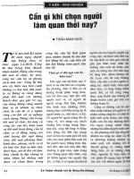 Tài liệu Báo cáo khoa học : Cần gì làm khi chọn làm quan thời nay doc