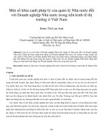Một số khía cạnh pháp lý của quản lý nhà nước đối với doanh nghiệp nhà nước trong nền kinh tế thị trường ở việt nam