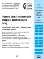 Tài liệu Inﬂuence of future air pollution mitigation strategies on total aerosol radiative forcing pdf