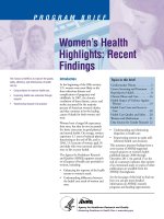 Tài liệu Women’s Health Highlights: Recent Findings pptx