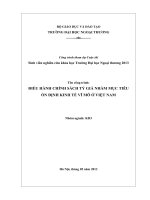 Điều hành chính sách tỷ giá nhằm mục tiêu ổn định kinh tế vĩ mô ở việt nam