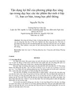 Tận dụng lợi thế của phương pháp đọc sáng tạo trong dạy học các tác phẩm thơ mới ở lớp 11, ban cơ bản, trung học phổ thông