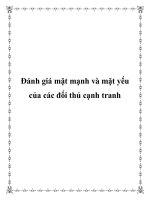 Tài liệu Đánh giá mặt mạnh và mặt yếu của các đối thủ cạnh tranh pdf
