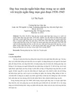 Dạy học truyện ngắn hiện thực trong sự so sánh với truyện ngắn lãng mạn giai đoạn 1930 1945