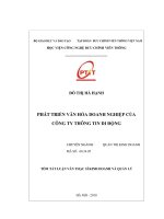 Phát triển văn hoá doanh nghiệp của công ty thông tin di động