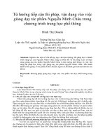 Từ hướng tiếp cận thi pháp, vận dụng vào việc giảng dạy tác phẩm nguyễn minh châu trong chương trình trung học phổ thông