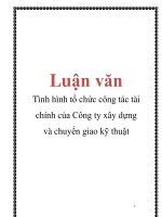 Tài liệu Luận văn: Tình hình tổ chức công tác tài chính của Công ty xây dựng và chuyển giao kỹ thuật pdf