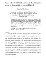 Khảo sát quá trình tách và một số đặc trưng của canxi hydroxyapatite từ xương động vật