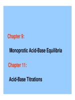 Tài liệu Chapter 9: Monoprotic Acid-Base Equilibria pdf