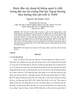 Bước đầu xây dựng hệ thống quản lý chất lượng đào tạo tại trường đại học ngoại thương theo hướng tiếp cận triết lý TQM