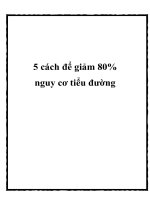 Tài liệu 5 cách để giảm 80% nguy cơ tiểu đường potx