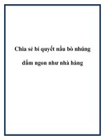 Tài liệu Chia sẻ bí quyết nấu bò nhúng dấm ngon như nhà hàng pdf