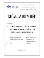 xây dựng phương thức giám sát, ghi nhận sự kiện và đánh giá hiệu năng cho hệ thống