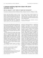 Tài liệu Báo cáo khoa học: A selenium-containing single-chain abzyme with potent antioxidant activity docx