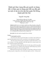 Đánh giá thực trạng đấu giá quyền sử dụng đất và hiệu quả sử dụng quỹ đất sau đấu giá tại một số dự án trên địa bàn quận hà đông, thành phố hà nội