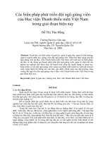 Các biện pháp phát triển đội ngũ giảng viên của học viện thanh thiếu niên việt nam trong giai đoạn hiện nay