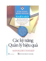 Tài liệu Cẩm nang kinh doanh Harvard: Các kỹ năng quản lý hiệu quả ﻿ docx