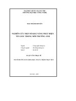 nghiên cứu một số khả năng phát hiện tin giấu trong môi trường ảnh