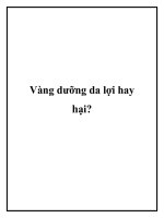 Tài liệu Vàng dưỡng da lợi hay hại? pdf