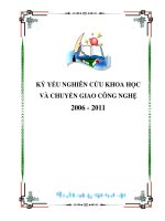 Tài liệu KỶ YẾU NGHIÊN CỨU KHOA HỌC VÀ CHUYỂN GIAO CÔNG NGHỆ 2006-2011 docx