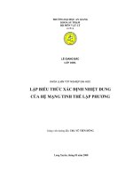 lập biểu thức xác định nhiệt dung của hệ mạng tinh thể lập phương