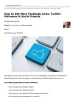 How to Get More Facebook Likes, Twitter Followers & Social Friends