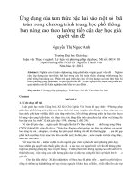 Ứng dụng của tam thức bậc hai vào một số bài toán trong chương trình trung học phổ thông ban nâng cao theo hướng tiếp cận dạy học giải quyết vấn đề