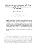 Điều chỉnh chính sách thương mại quốc tế của việt nam trong hội nhập tổ chức thương mại thế giới (WTO)