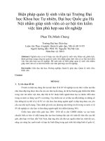 Biện pháp quản lý sinh viên tại trường đại học khoa học tự nhiên, đại học quốc gia hà nội nhằm giúp sinh viên có cơ hội tìm kiếm việc làm phù hợp sau tốt nghiệp