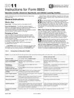 Tài liệu Instructions for Form 8863 Education Credits (American Opportunity and Lifetime Learning Credits) pptx