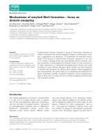 Tài liệu Báo cáo khoa học: Mechanisms of amyloid ﬁbril formation – focus on domain-swapping doc