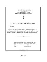MỘT SỐ GIẢI PHÁP NHẰM HOÀN THIỆN NGHIỆP VỤ KẾ TOÁN HUY ĐỘNG VỐN TẠI CHI NHÁNH NGÂN HÀNG NÔNG NGHIỆP VÀ PHÁT TRIỂN NÔNG THÔN HUYỆN THANH BA