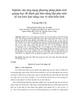 Nghiên cứu ứng dụng phương pháp phân tích quang học để đánh giá khả năng hấp phụ một số ion kim loại nặng của vỏ trấu biến tính