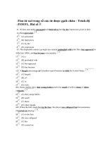 Tài liệu Đề thi và đáp án tiếng anh trình độ TOEFL - Tìm từ sai trong số các từ được gạch chân - Đề 3 docx