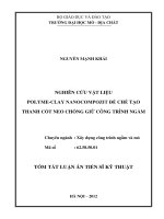 NGHIÊN CỨU VẬT LIỆU POLYME-CLAY NANOCOMPOZIT ĐỂ CHẾ TẠO THANH CỐT NEO CHỐNG GIỮ CÔNG TRÌNH NGẦM