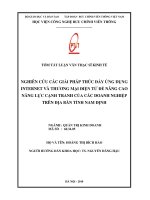 Nghiên cứu các giải pháp thúc đẩy ứng dụng internet và thương mại điện tử để nâng cao năng lực cạnh tranh của các doanh nghiệp trên địa bàn tỉnh nam định