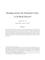 Tài liệu Reading About the Financial Crisis: A 21-Book Review∗ docx