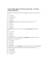 Tài liệu Tìm từ đồng nghĩa với từ được gạch chân - Trình độ TOEFL, Bài số 17 pdf
