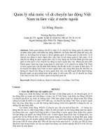 Quản lý nhà nước về di chuyển lao động việt nam ra làm việc ở nước ngoài