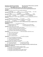 Tài liệu Đề Thi Thử Đại Học Khối A1, D Anh Văn 2013 - Phần 6 - Đề 1 pptx