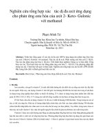 Nghiên cứu tổng hợp xúc tác dị đa axit ứng dụng cho phản ứng este hóa của axit 2  keto  gulonic với methanol