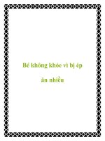 Tài liệu Bé không khỏe vì bị ép ăn nhiều potx